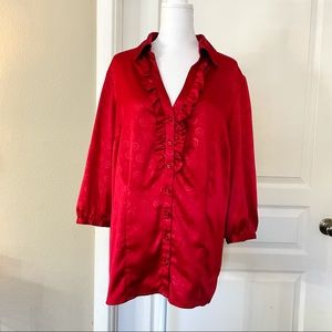 3/$20 Croft & Barrow red button up blouse